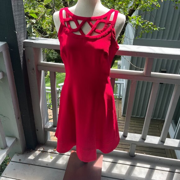White House Black Market Red A Line Dress - Size 4 - Picture 1 of 5